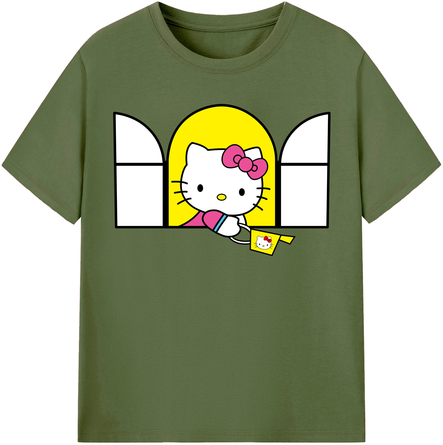 （画像用） Hello Kitty ハローキティ 綿100％半袖Tシャツ（フロントプリント）